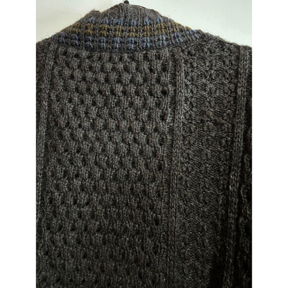 OAK HALL Memphis Hand Loomed Ireland Men’s Chunky Cardigan Sweater size L Wool - Picture 5 of 7